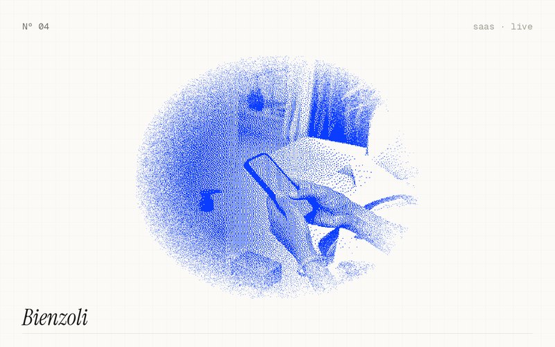 Bienzoli, drawn in blue stipple