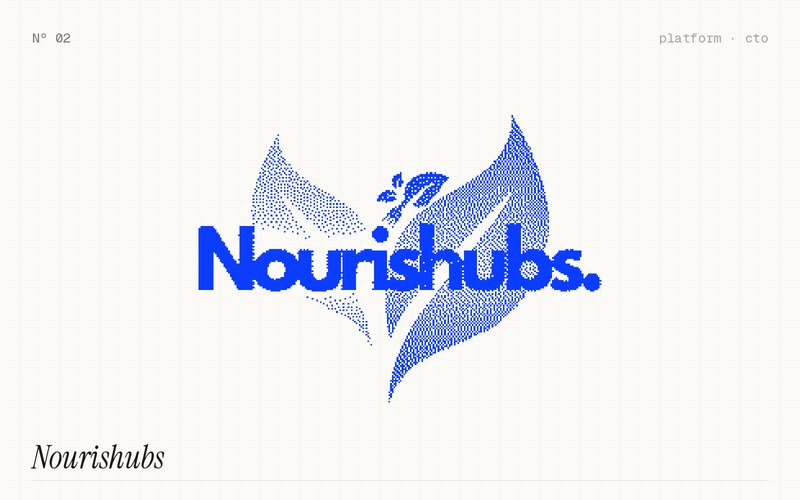 Nourishubs, drawn in blue stipple